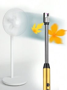 1pc Gold Aluminum Alloy 360-degree Flexible & Extended Gas Stove Igniter With Windproof Design, Durable, Rechargeable, And Electronic