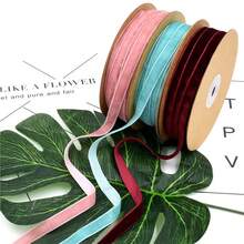 1 Roll 20m X 1cm Elegant And Stylish Non-elastic Velvet Ribbon, Suitable For Clothing, Bags, Gift Wrapping, Flower Decoration Diy - Coffee Brown - View 4