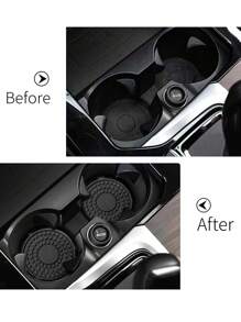 2pcs Car Cup Holder Anti-slip Pad Creative Decoration Spider Web Design - Black - View 9