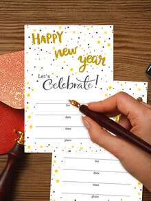 20pcs Happy New Year Invitation Cards Greeting Cards - Multicolor - View 3