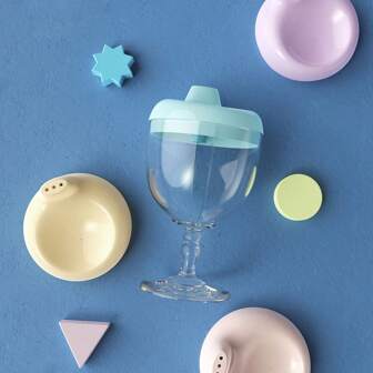 1pc Toddler Birthday Party Goblet - Leak-Proof Sippy Cup With Lid For Milk & Juice Drinks