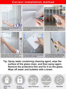 1 Stück Retro Mattierte Bunte Rosen Dekoration Statische Haftfolie Für Fenster, Ohne Klebstoff, Halbtransparent, Hitzeisolierung, Sonnenschutz, Geeignet Für Zuhause, Badezimmertür, 3d Bunte Glasfolie, Glassticker