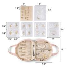 Vlando Jewelry Travel Organizer Case, Jewelry Storage Book Ring Binder with Jewelry Bags Clear Booklet Zipper Pouch Bag for Necklaces, Earrings, Rings, Bracelets - 粉色 - 查看 6