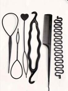 6 Piezas Herramientas Para Accesorios Del Cabello - Negro - Ver 1
