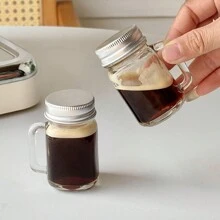 1入組/2入組迷你梅森罐(玻璃罐帶蓋,適用於果醬、蜂蜜、咖啡、牛奶、果汁等,可攜式防漏容器),適用於家庭聚會、酒吧、伏特加和烈酒玻璃杯 - 透明 - 查看 3