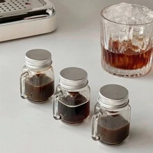 1入組/2入組迷你梅森罐(玻璃罐帶蓋,適用於果醬、蜂蜜、咖啡、牛奶、果汁等,可攜式防漏容器),適用於家庭聚會、酒吧、伏特加和烈酒玻璃杯 - 透明 - 查看 8