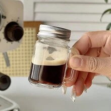 1入組/2入組迷你梅森罐(玻璃罐帶蓋,適用於果醬、蜂蜜、咖啡、牛奶、果汁等,可攜式防漏容器),適用於家庭聚會、酒吧、伏特加和烈酒玻璃杯 - 透明 - 查看 5