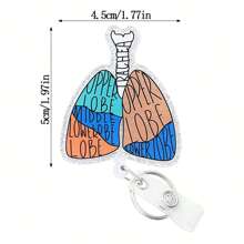 1 Miếng Hoạt hình Phổi Huy hiệu Có thể thu vào , Y tá Id Tên Thẻ Với Cá sấu Xoay Kẹp , Dễ thương Phổi Kẹp huy hiệu Đối với Y tá Học sinh - Màu xanh nhạt - Xem 2