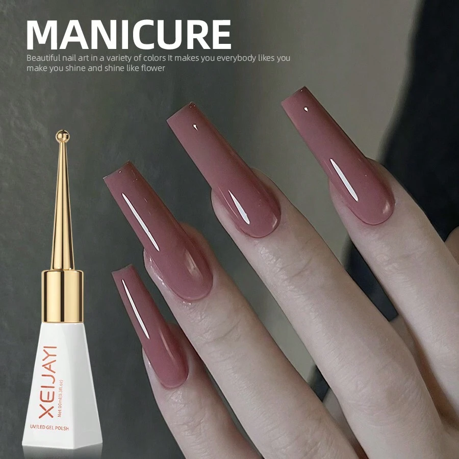 XEIJAYI 1pc Long-Lasting Pink Gel Nail Polish UV/LED Soak Off Gel Nail Polish For Nail Art DIY Salon Home Holiday Gift For Women Nails - 西瓜粉 - 查看 1