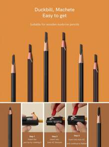 1pc 3-In-1 Eyebrow Pencil Sharpener For Wooden & Waterproof Peel-Off Brow Pencils, Multi-Functional Plastic Duckbill, Eye Makeup, Cosmetic Tool,Makeup,Cheap,Room Decor,Vanity,Travel,Bedroom,Makeup Accessories,Cheap,Stocking Stuffers,Makeup,Makeup Tools,Cheap Stuff,Gifts,Gifts For Women,Christmas Gifts - Black - View 4