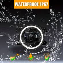 2 Chiếc 4 Inch Thiên Thần Mắt Đèn LED Sương Mù 12V/24V 600W 6000LM Thay Thế DRL Lái Xe đèn Sương Mù Cho Ngoài Đường Phụ Kiện - Đen và trắng - Xem 9