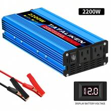 1100瓦/ 2200瓦(峰值)純正弦波電源逆變器 Dc 12v 轉 Ac 110v 50hz 轉換器,帶美國插座 - 藍色 - 查看 2