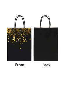 12入組派對禮品袋,熱壓金色手柄