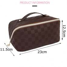 Neceser De Viaje Cosmetiquera Neceser Impermeable Portátil - Marrón - Ver 2