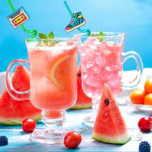 8pcs 80s Theo chủ đề Buổi tiệc Có thể tái sử dụng Xoắn ốc Ống hút - Nhiều màu - Xem 4