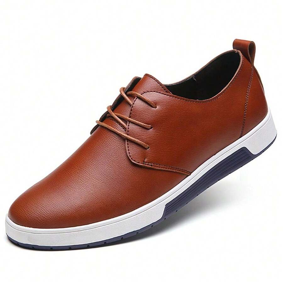 Men's Derby Shoes, Business Formal Office Shoes, Casual Walking Shoes Lace-Up Front Shoes For Men - màu nâu - Xem 1