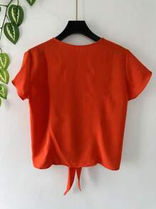 Women Tops - 橘色 - 查看 3