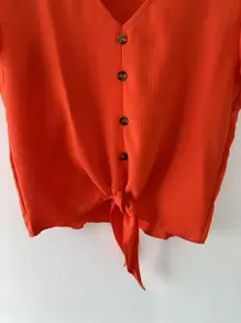 Women Tops - 橘色 - 查看 2