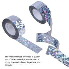 1個,驅鳥膠帶,反光驅鳥膠帶,驅鳥裝置,驅鳥帶,驅鳥設備,防禦花園、家庭和農場的防禦控制 - 銀色 - 查看 4