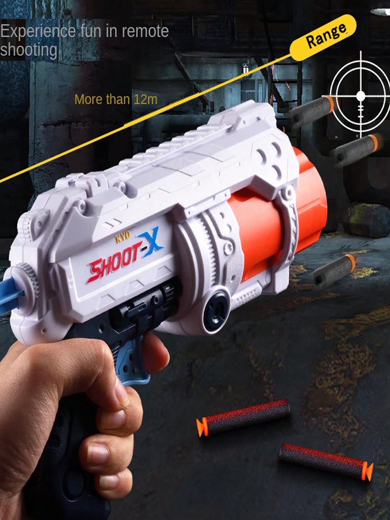 White Soft Bullet Gun With 10 Soft Bullets, Outdoor Shooting Toy, Foam ...