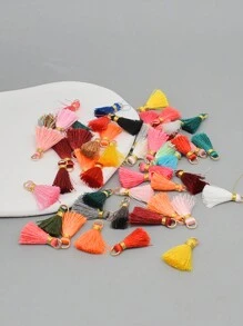 50 Piezas Accesorios Surtidos Para Diy De Pendientes, Pulseras Y Bolsos En Forma De Borlas Y Anillos De Metal De Colores Mixtos Al Azar