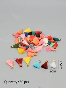 50 Piezas Accesorios Surtidos Para Diy De Pendientes, Pulseras Y Bolsos En Forma De Borlas Y Anillos De Metal De Colores Mixtos Al Azar