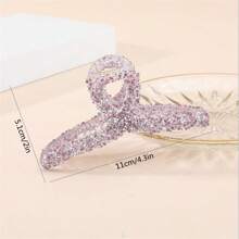 1 件 11 厘米/4.33 英寸闪亮水钻仿珍珠发夹女士大发夹 - 粉色 - 查看 5