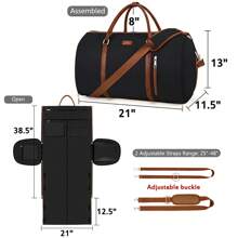 Multipurpose Travel Garment Luggage Bag With Large Capacity And Hanging Design, Weekender Bag For Men/women - Black - View 2
