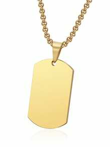 MECYLIFE 1件可刻字不鏽鋼標籤項鍊,適合男性 - 狗牌 - 查看 2