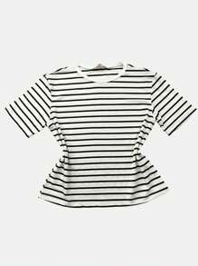 K&K FASHION SHEIN T-Shirt Blusa Basica Com Listras