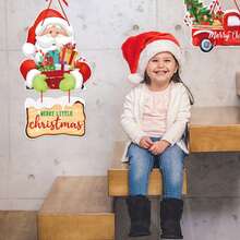 1pc Paper Christmas Decoration Garlands With Santa Claus & Christmas Tree Patterns For Door, Window And Wall Decoration - Elk Santa Claus - View 4
