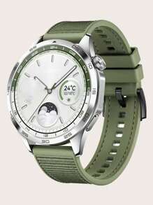 1入綠色尼龍複合編織矽膠手錶表帶,適用於華為/三星22毫米手錶,帶有20毫米適配器,適用於男女 - 軍綠色 - 查看 1