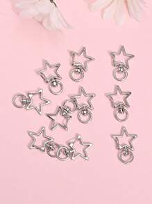 10pcs Fashionable Simple Star Clasp Hook Diy Keychain Material Accessories