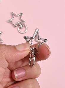 10pcs Fashionable Simple Star Clasp Hook Diy Keychain Material Accessories