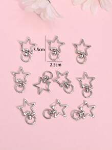 10pcs Fashionable Simple Star Clasp Hook Diy Keychain Material Accessories