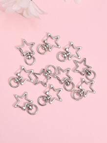 10pcs Fashionable Simple Star Clasp Hook Diy Keychain Material Accessories