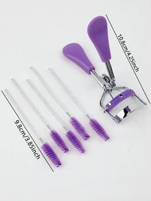 Eyelash Curler Set With 5 Disposable Curling Clips, Purple, For Natural Curled Lashes - Purple - View 5