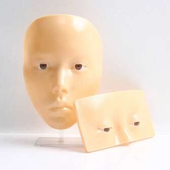 1Set/Box Full Face And Eye Reusable Makeup Board Eyebrow Tattoo Practice Skin Eye Makeup Training Silicone Practice Pad For Makeup Beauty Academy Cosmetic