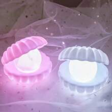 Gorgeous Pearl Shell Lamp - Perfect for Bedside Night Light or Room Decor! - White - View 1