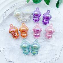 10pcs Acrylic Ab Color Astronaut & Cosmonaut Diy Jewelry Pendant, Random Color - Multicolor - View 3