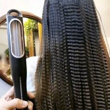 自動捲曲玉米夾捲髮棒，蓬鬆的玉米捲髮，慵懶的燙髮，乾濕兩用的全自動捲髮棒，是懶洋洋捲髮的幸運星，易於使用的捲髮工具，有兩種顏色可選 - 金色 - 查看 3