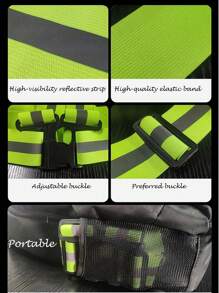 1pc Night Reflective Running Vest, Sport Gym Jacket, Fluorescent Adjustable Elastic Reflective Strap For Night Activities Cycling Running