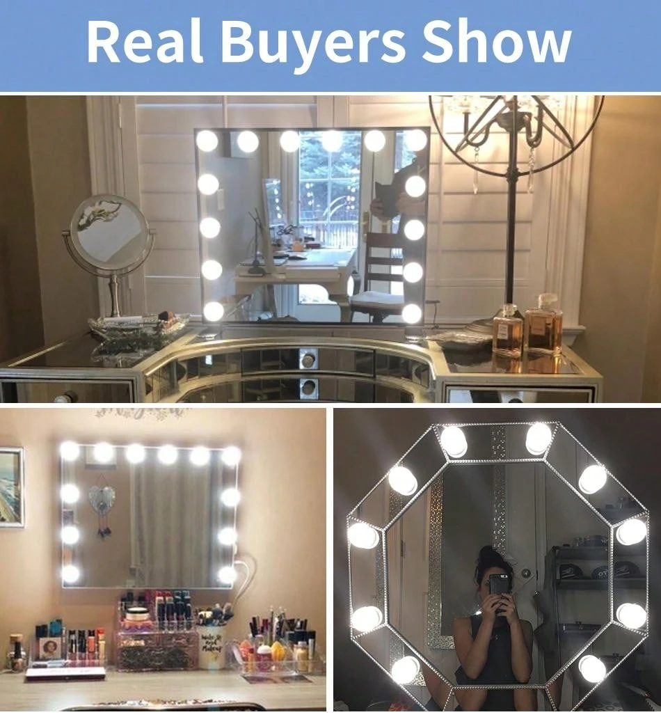 CanLing Lady LED Makeup Mirror Light 3 Colors Stepless Dimmable Vanity