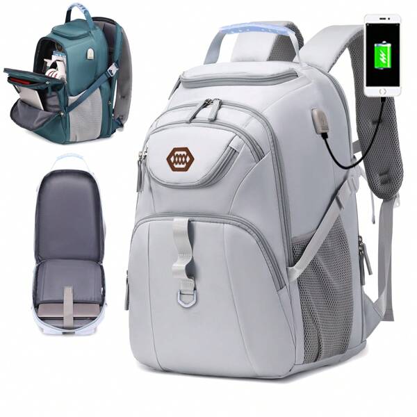 Mochila Feminina Para Notebook De Viagem, Mochila Durável E Impermeável Para Negócios E Estudante, Com Porta De Carregamento Usb, Adequado Para Laptops De 17 Polegadas De Homens E Mulheres, Dia Das Bruxas, Natal, Presentes Para Festas De Viagens