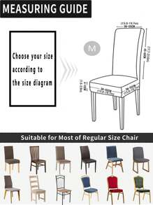 1pc Christmas Themed High Elasticity Chair Cover, Festive Decor Dining Chair Cover For Living Room Dining Chair - Red and White - View 3
