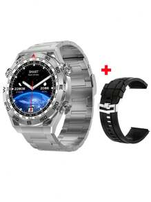 Dt Ultra Mate 智能手錶1.5英寸高清屏幕指南針通話gps路線跟踪nfc Ecg男士運動手錶 - 銀色 - 查看 1