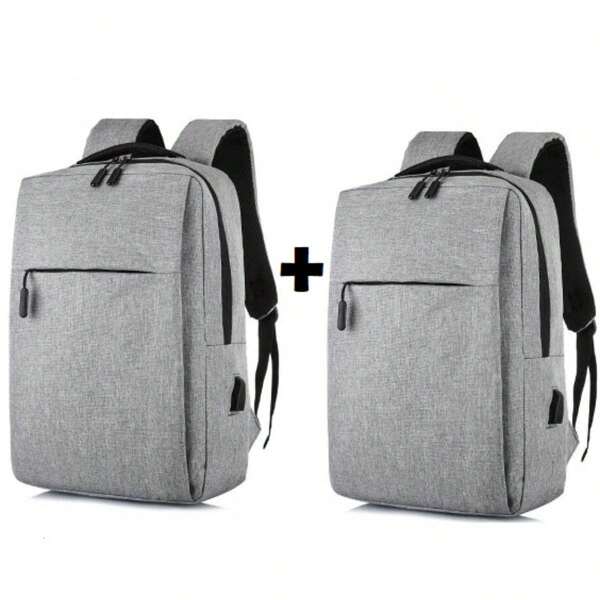 Kit 2 Mochilas Masculina Escolar Para Notebook 15.6 Impermeável Com USB Cores