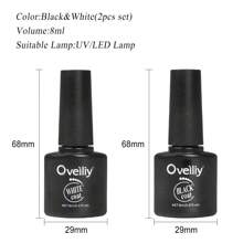 Uv凝膠甲油黑白色/法式美甲黑白色/黑白色甲油/黑白色套裝 8毫升*2/一筆塗滿/色澤豐滿 - 黑與白 - 查看 4