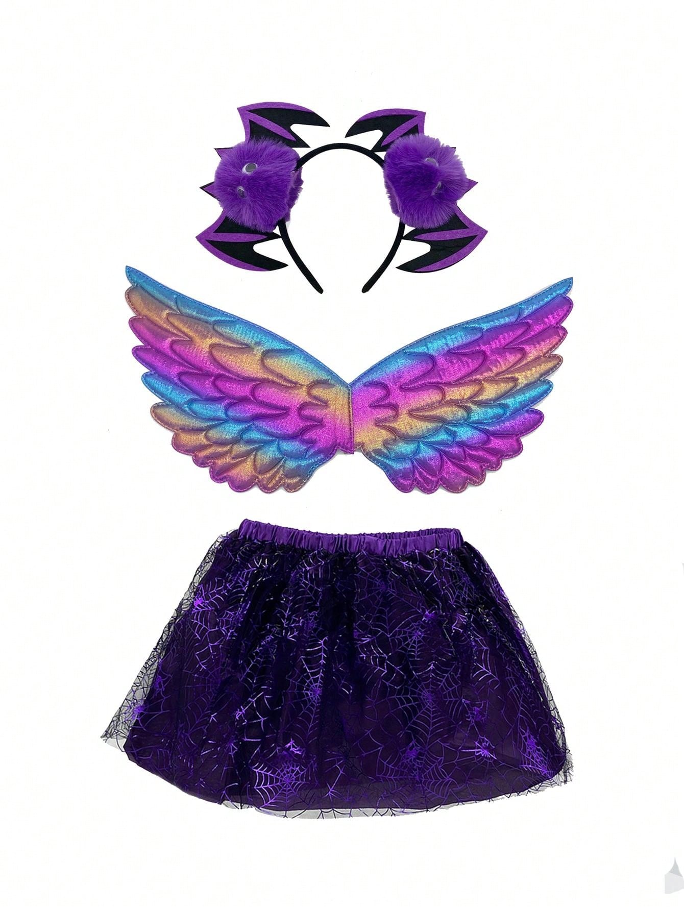 1set Women's Spider Bat Costume Set Includes Bat Headband, Wings ...