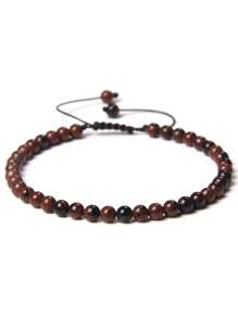 1 pulsera trenzada a mano estilo bohemio con piedra natural de 4mm y cuentas de cristal con energía curativa, joyería ajustable